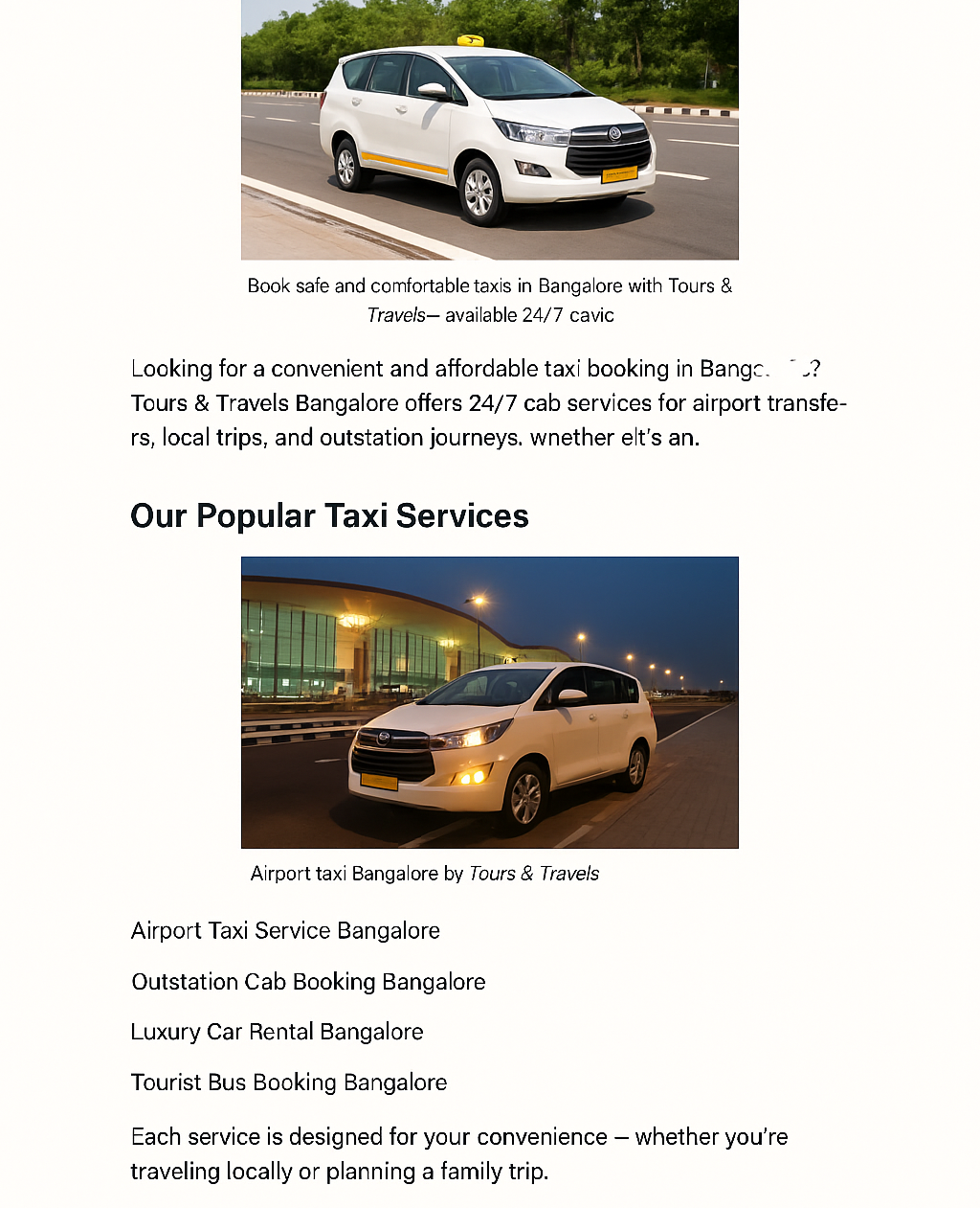 Outstation cab booking from [City] with Tours & Travels – affordable long-distance taxi