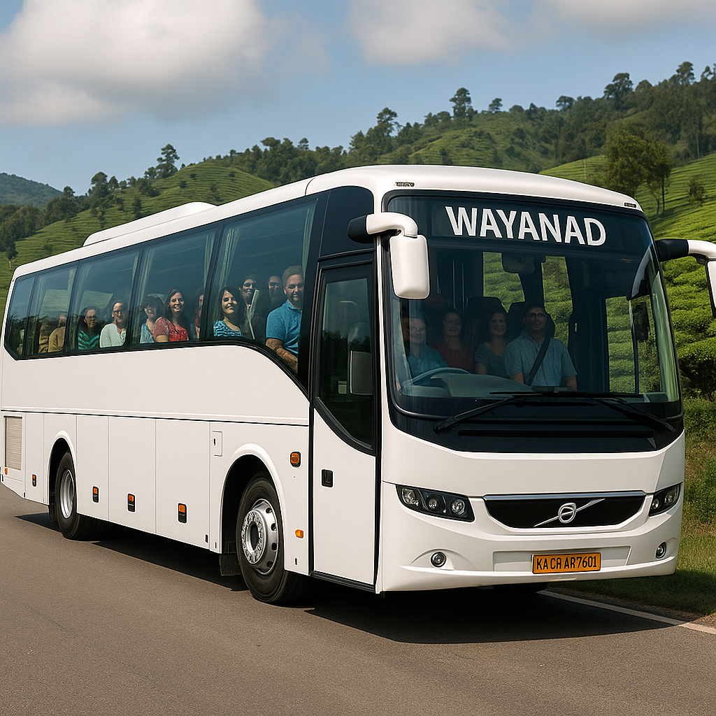 49-Seater Volvo Tourist Coach from Bangalore to Wayanad for Group Tours