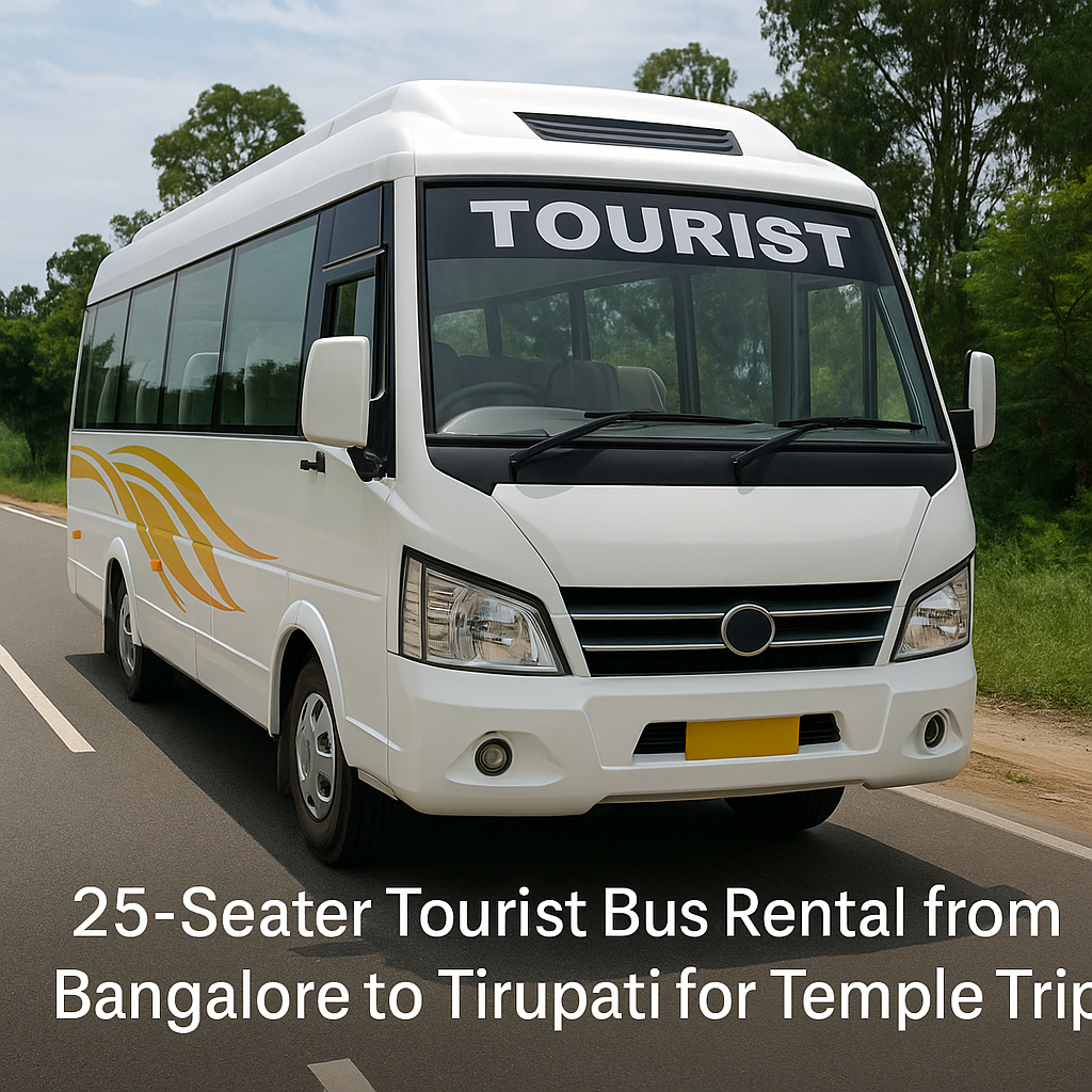 25-Seater Tourist Bus Rental from Bangalore to Tirupati for Temple Trips