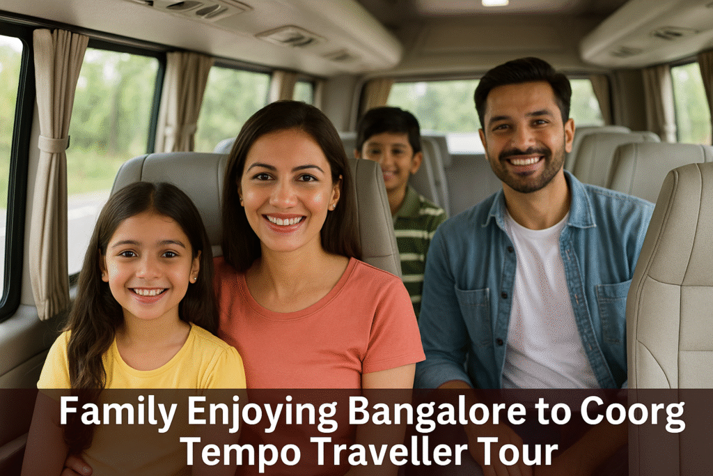 Family Enjoying Bangalore to Coorg Tempo Traveller Tour