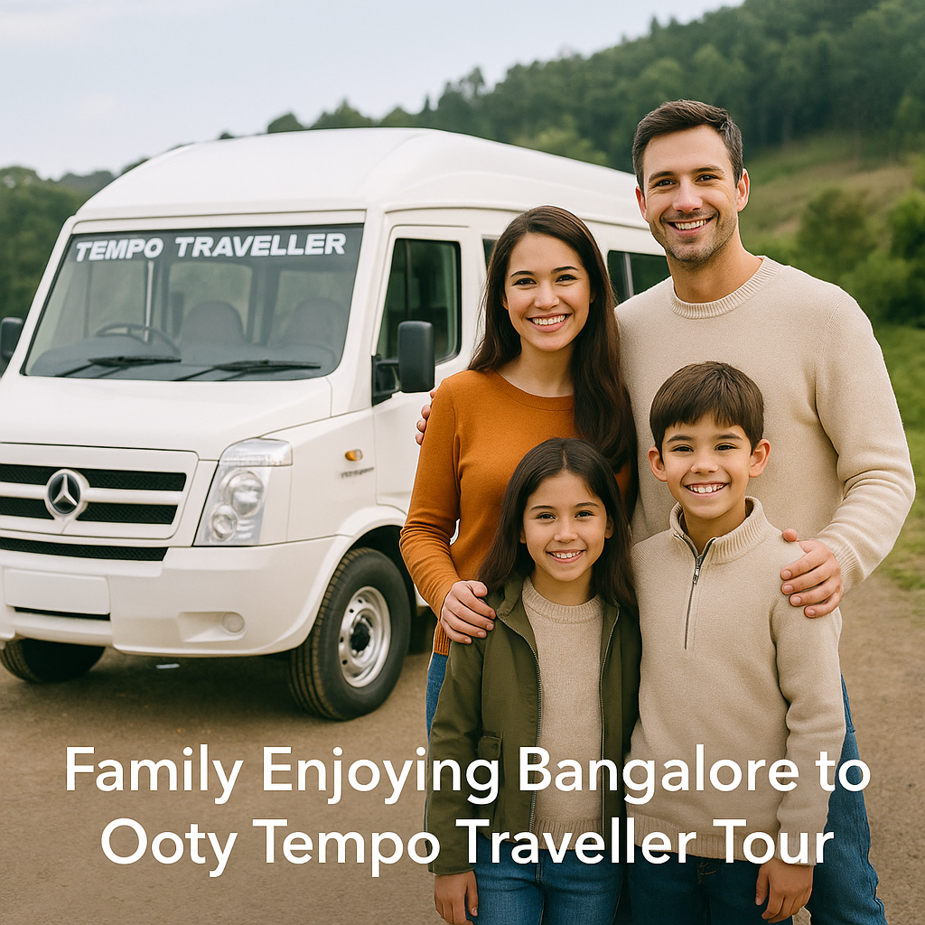 Family Enjoying Bangalore to Ooty Tempo Traveller Tour