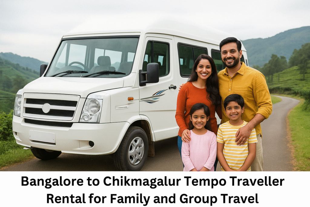 Family Enjoying Bangalore to Chikmagalur Tempo Traveller Tour