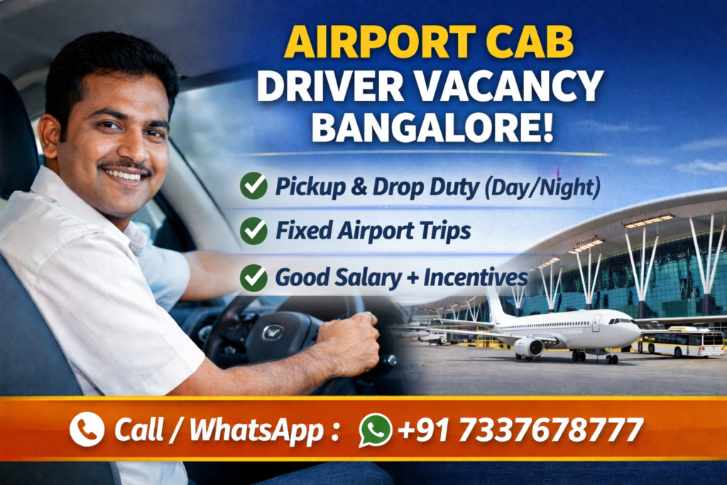 Airport Cab Driver Vacancy Bangalore