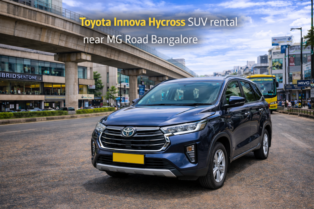 Toyota Innova Hycross SUV rental near MG Road Bangalore