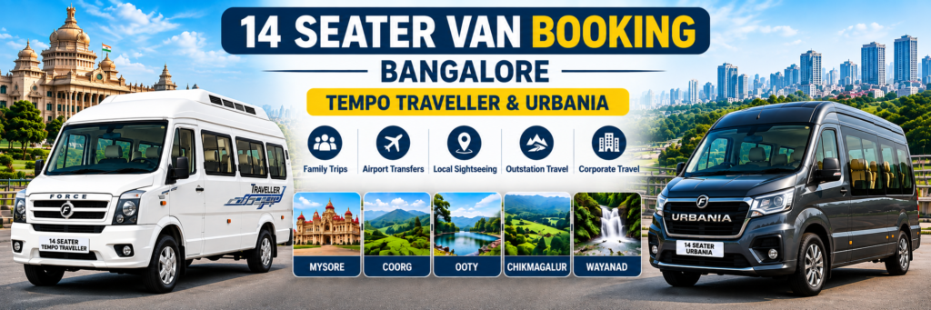 14 seater Tempo Traveller or Urbania