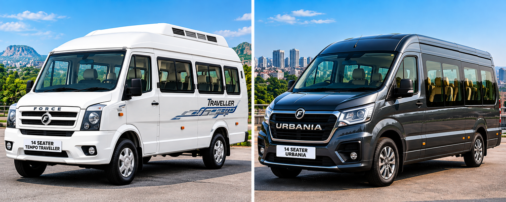 14 seater Tempo Traveller or Urbania