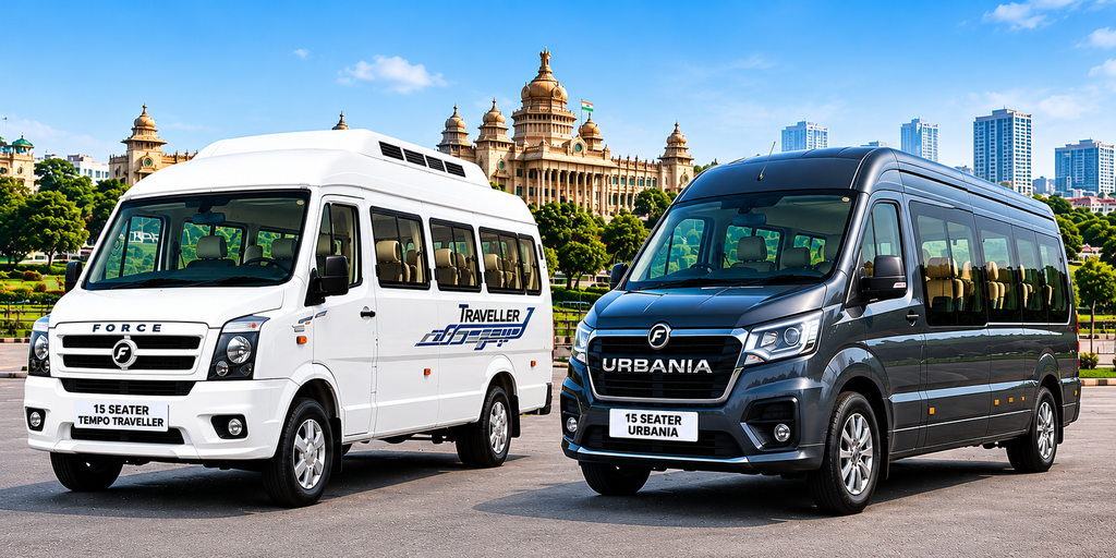 15-seater Tempo Traveler and Urbania photo.