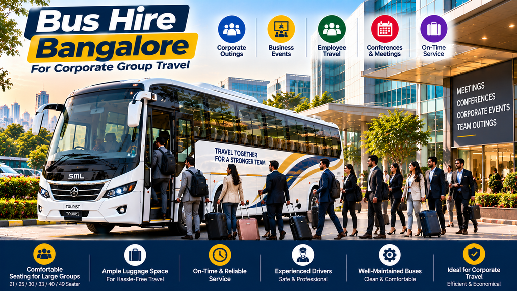Bus hire in Bangalore for corporate group travel
