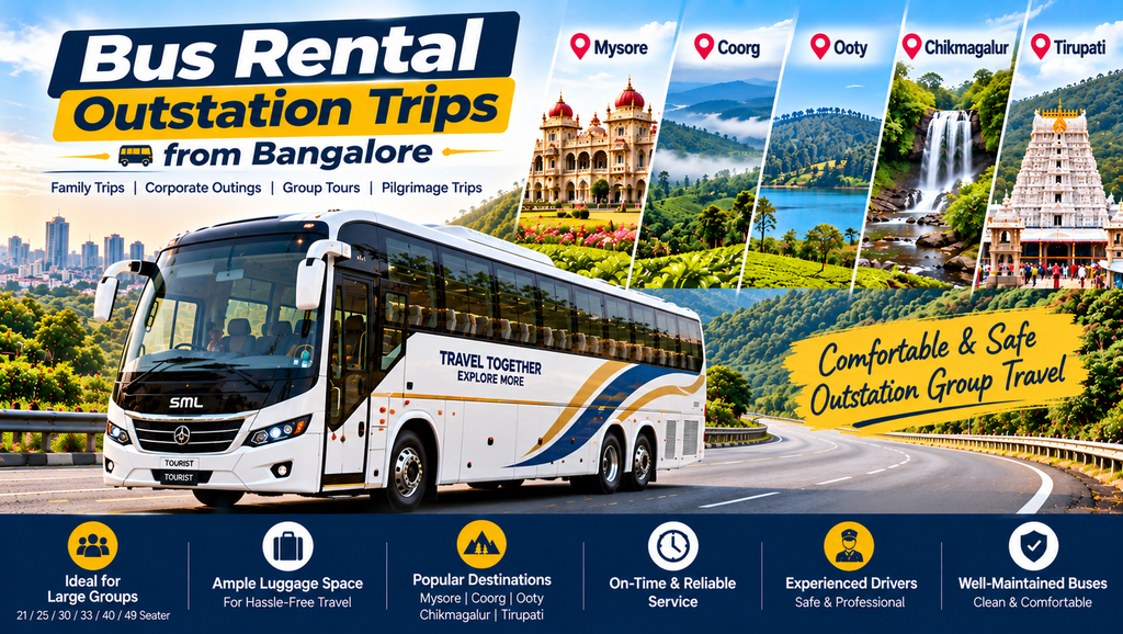 Bus rental for outstation trips from Bangalore