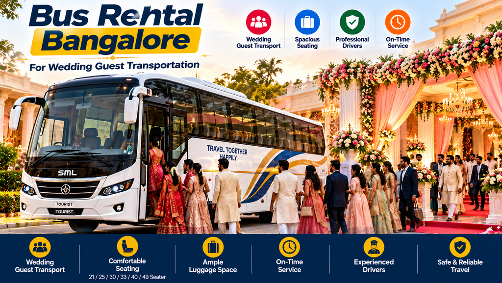 Bus rental in Bangalore for wedding guest transportation