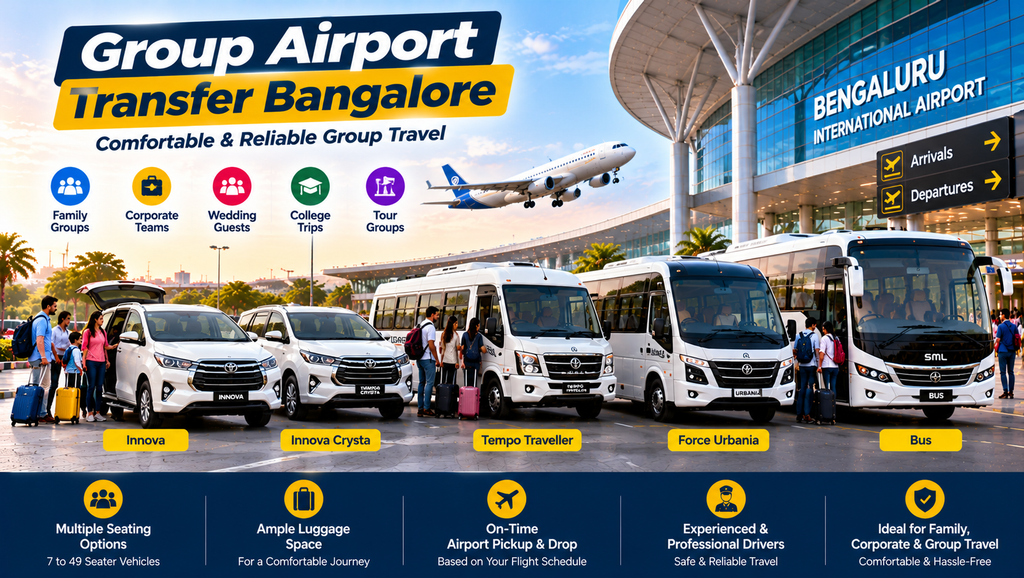 Group airport transfer options in Bangalore