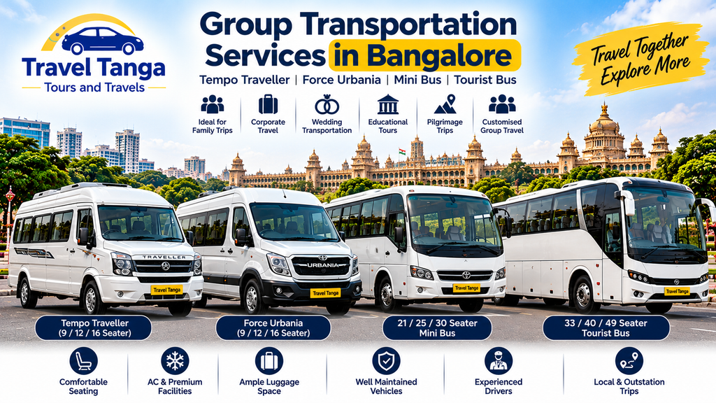 Group transportation services in Bangalore with Tempo Traveller options