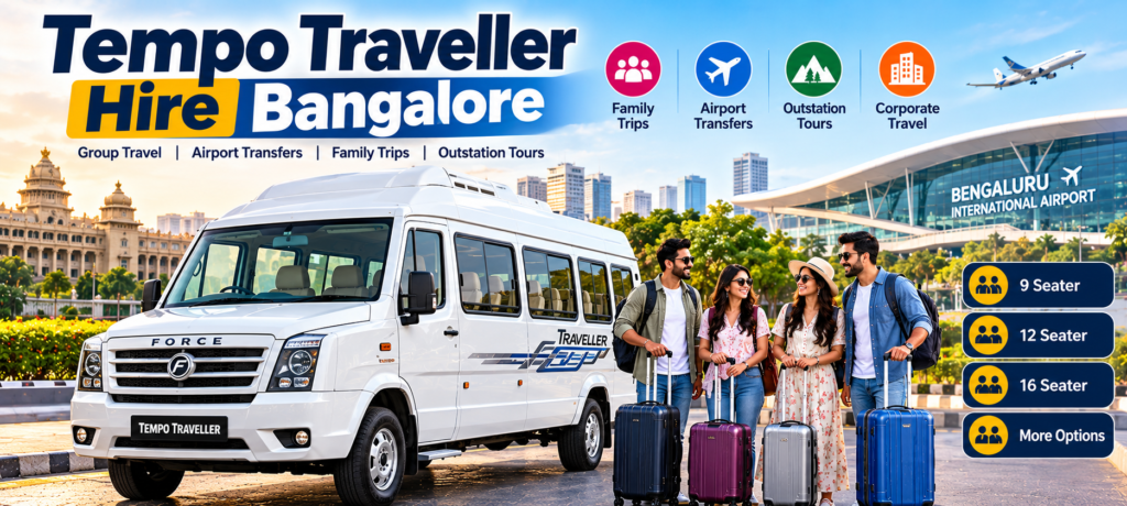 Tempo Traveller hire Bangalore for group travel and outstation trips