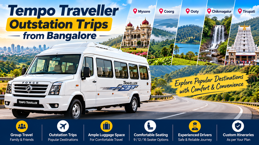 Tempo Traveller for outstation trips from Bangalore