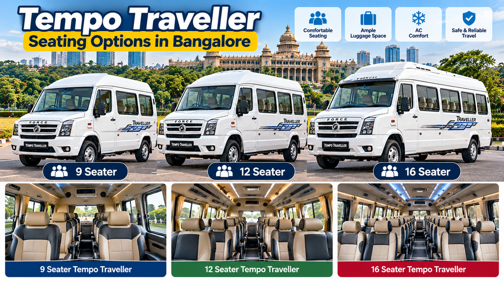 Tempo Traveller seating options in Bangalore